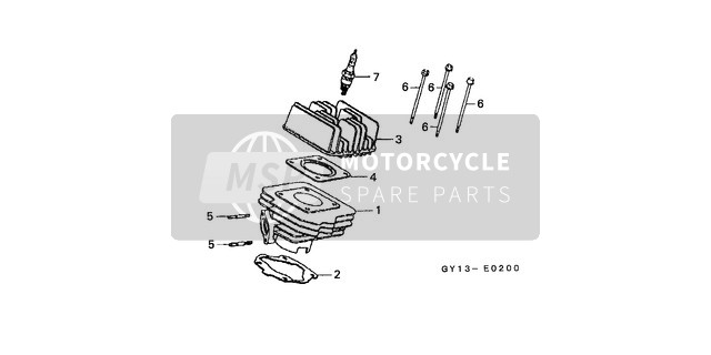 Honda SA50 1993 Cylindre/Culasse pour un 1993 Honda SA50